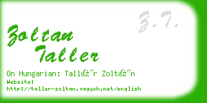zoltan taller business card